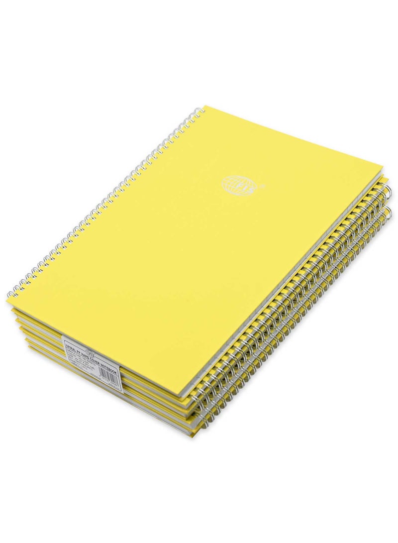 FIS Pack of 5 PP Spiral Hard Cover Note Book A4, Single Line, 100 Sheets, Yellow -FSNBSA4SLIPPYL - Image 3