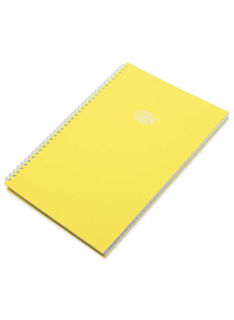 FIS Pack of 5 PP Spiral Hard Cover Note Book A4, Single Line, 100 Sheets, Yellow -FSNBSA4SLIPPYL - Image 1