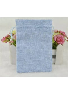 Ozan Tuhafiye Ozan Haberdashery Pouch Blue Color Jute Fabric 12X17 cm 50 Pieces 