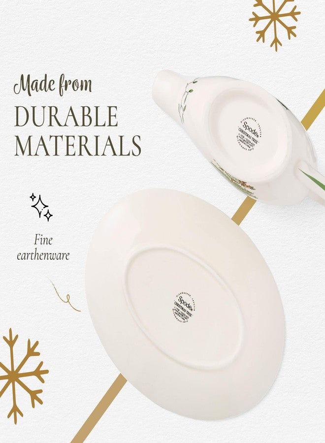 Portmeirion Spode Christmas Tree 9 Oz Gravy Boat & Stand - Festive Stoneware Sauce Boat with Tray for Holiday Gatherings, Serveware for Gravy, Sauces & Syrups - Microwave, Dishwasher & Oven Safe - Image 5