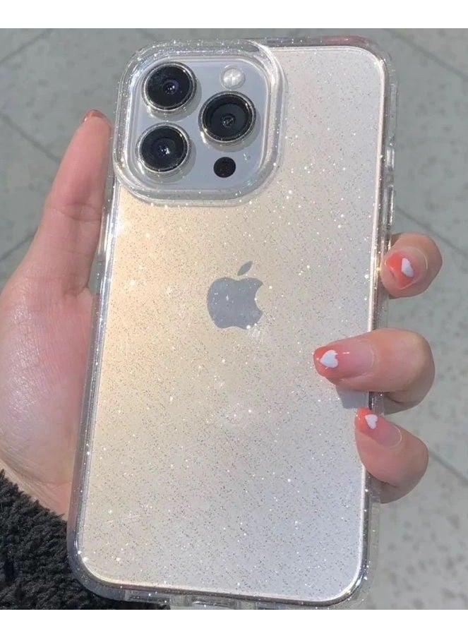 Transparent Glitter TPU Case for iPhone 16 Pro Max – Shockproof, Customizable, Trendy Design - Image 3
