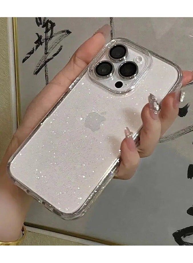 Transparent Glitter TPU Case for iPhone 16 Pro Max – Shockproof, Customizable, Trendy Design - Image 2