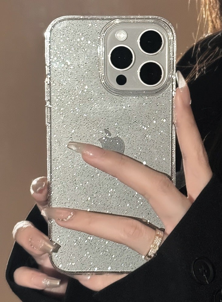 Transparent Glitter TPU Case for iPhone 16 Pro Max – Shockproof, Customizable, Trendy Design - Image 1