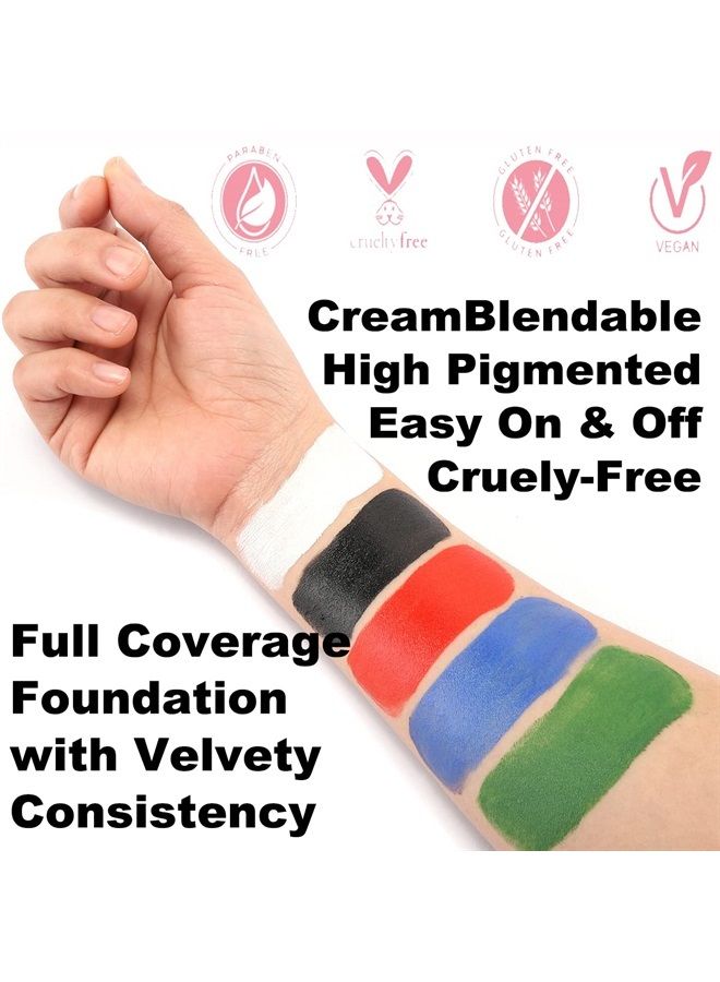 CCBeauty Green Face Body Paint Stick, Dark Green Eye Black Sticks for Sports, Grease Foundation Painting Kit, Hypoallergenic Witch Camo Hulk Hunting FacePaint Makeup Halloween Cosplay Costume Party - Image 2