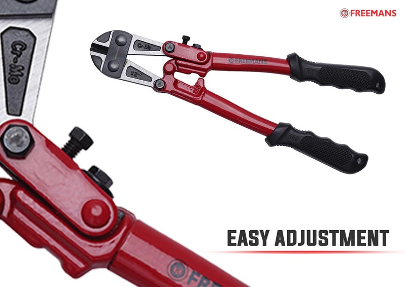 FREEMANS FBC14 14"/350mm Chrome Molybdenum Steel Bolt Cutter With Thick Insulation PVC Sleeve || Easy Adjustment || Drop Forged Hardened and Tampered Cutting Edge - Image 3