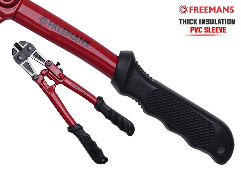 FREEMANS FBC14 14"/350mm Chrome Molybdenum Steel Bolt Cutter With Thick Insulation PVC Sleeve || Easy Adjustment || Drop Forged Hardened and Tampered Cutting Edge - Image 4