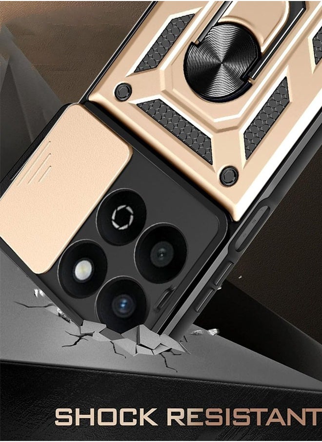 الضفدع الحقيقي - غطاء حماية لهاتف Honor X7c 4G مع حماية عدسة الكاميرا وغطاء خلفي مضاد للخدش ومضاد للصدمات وبصمات الأصابع مع حامل حلقي مغناطيسي للسيارة 360 درجة - Image 1