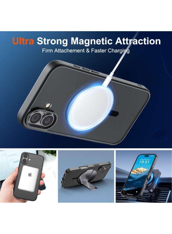 Magnetic for iPhone 17 Case (Compatible with MagSafe)(Military Grade Drop Protection) Translucent Matte Shockproof Phone Cover,Black - Image 5