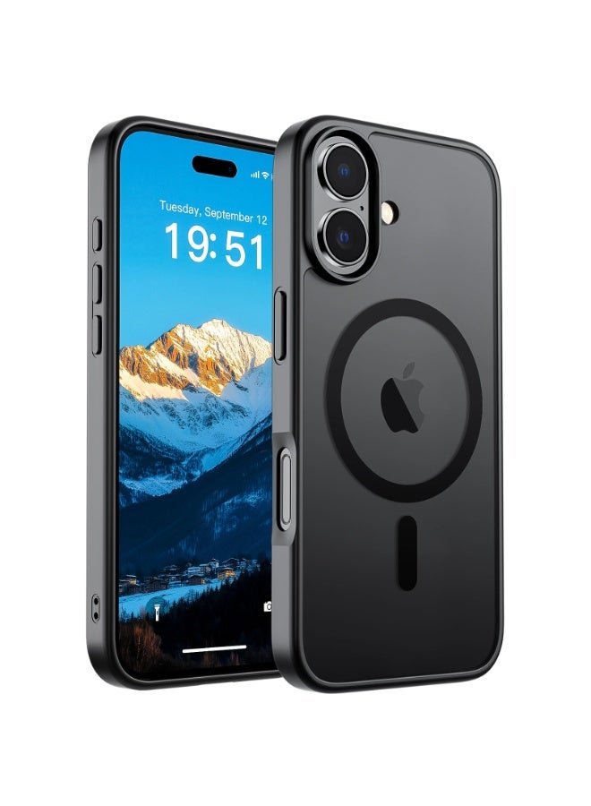 Magnetic for iPhone 17 Case (Compatible with MagSafe)(Military Grade Drop Protection) Translucent Matte Shockproof Phone Cover,Black - Image 1