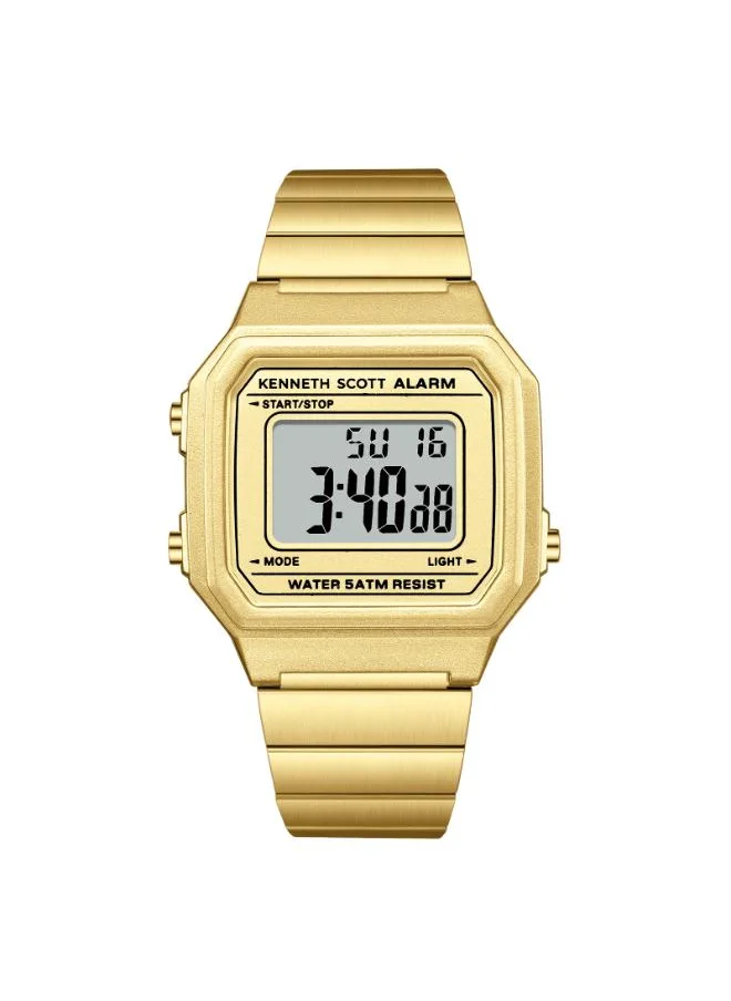KENNETH SCOTT Women's Digital Display Watch With Gold Stainless Steel Strap - K25705-GBGC