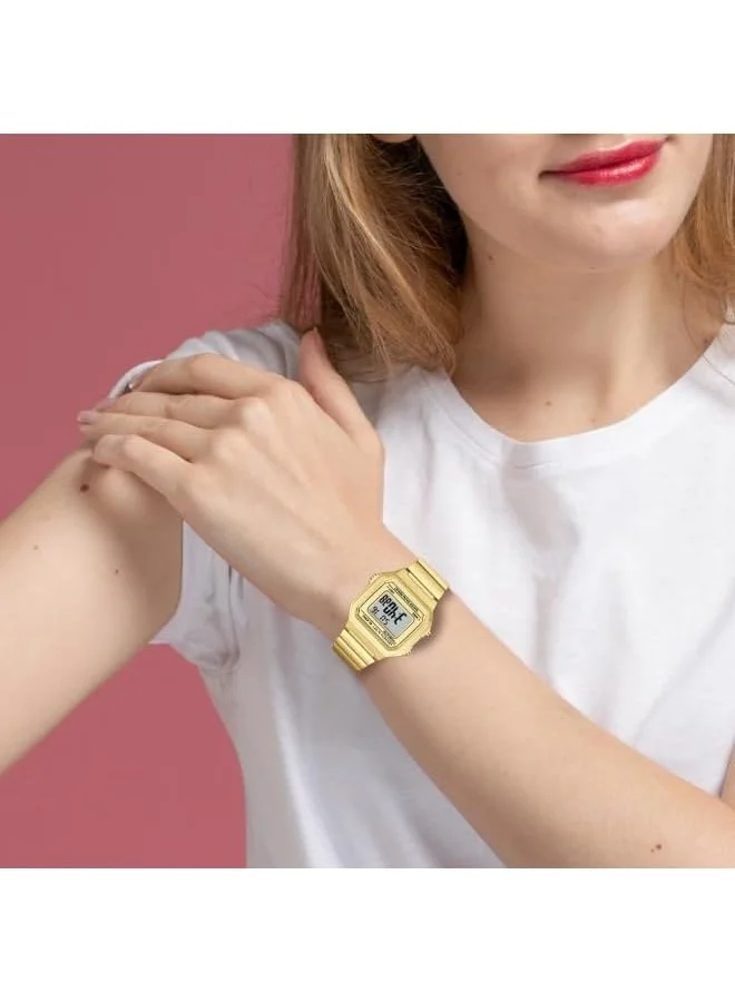 KENNETH SCOTT Kenneth Scott Ladies's Watch, Digital Display and Stainless Steel Strap - K25705-GBGC, Gold