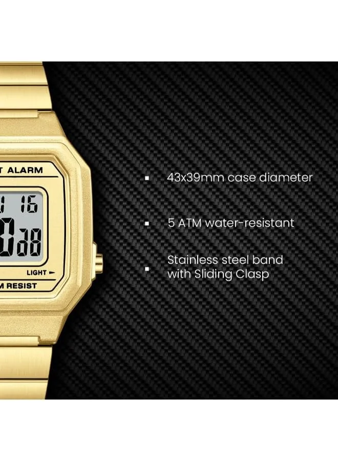 KENNETH SCOTT Kenneth Scott Ladies's Watch, Digital Display and Stainless Steel Strap - K25705-GBGC, Gold