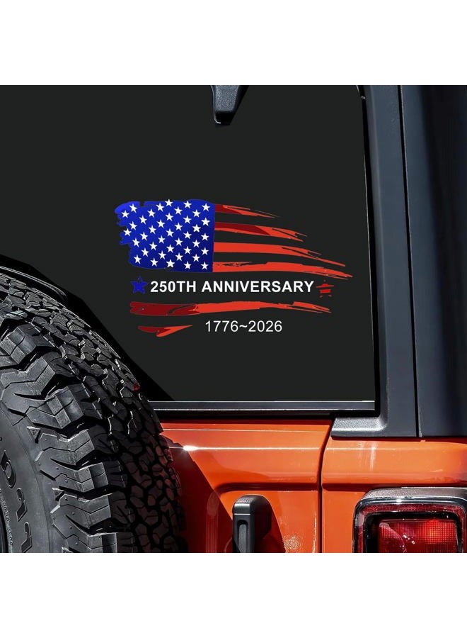 Nouiroy 250 Years America Car Decal,250th Anniversary The Independence of USA Sticker USA Patriotic Vinyl Decal Bumper Sticker for Car Windows (America Flag) - Image 4