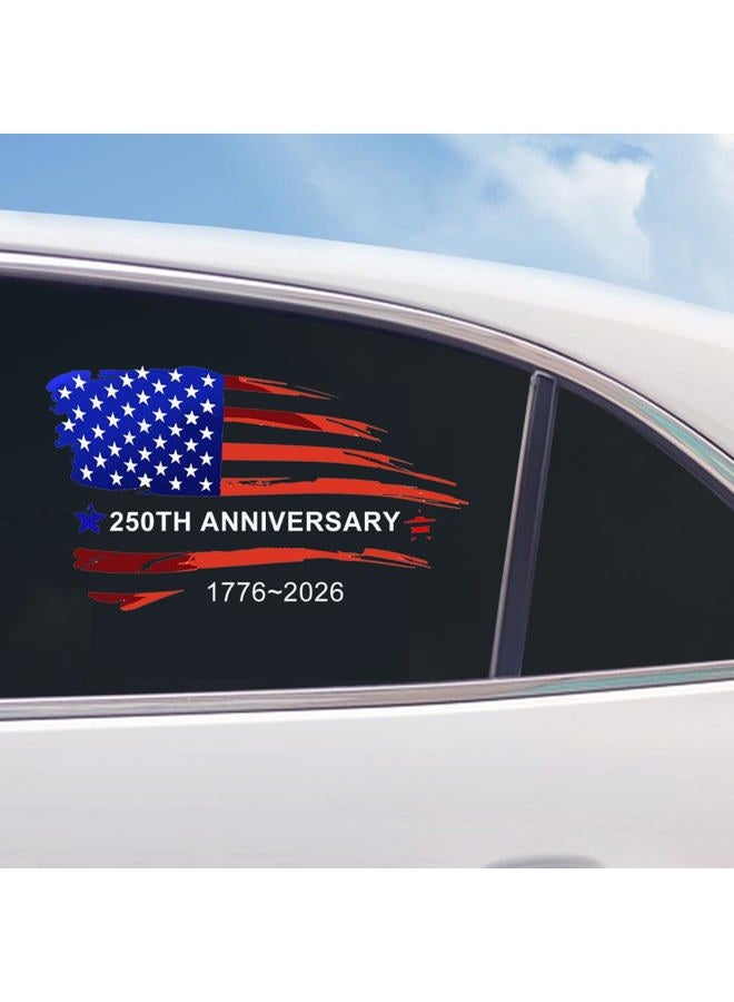 Nouiroy 250 Years America Car Decal,250th Anniversary The Independence of USA Sticker USA Patriotic Vinyl Decal Bumper Sticker for Car Windows (America Flag) - Image 3