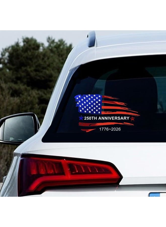 Nouiroy 250 Years America Car Decal,250th Anniversary The Independence of USA Sticker USA Patriotic Vinyl Decal Bumper Sticker for Car Windows (America Flag) - Image 2