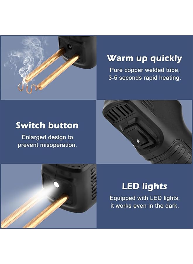 erorex Plastic Welding Kit Cordless Plastic Welder Tool Portable Plastic Welding Kit Hot Stapler With Led Light 2 In 1 Plastic Welder Soldering Gun With Weld Rods 200 Hot Staples In 4 Types - Image 4