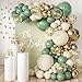 MEBAY Sage Green White Gold Balloon Arch Kit 166Pcs Sage Green White Sand Gold Metallic and Gold Confetti Balloons Garland for Baby Shower Gender Reveal Wedding Jungle Safari Party Decoration - Image 2