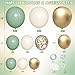 MEBAY Sage Green White Gold Balloon Arch Kit 166Pcs Sage Green White Sand Gold Metallic and Gold Confetti Balloons Garland for Baby Shower Gender Reveal Wedding Jungle Safari Party Decoration - Image 4