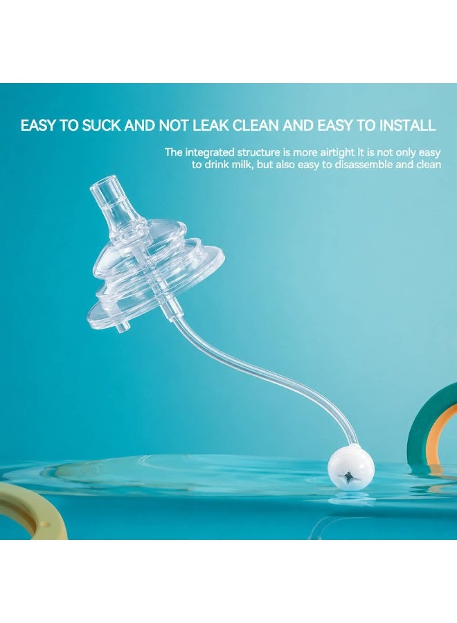 ROVCO Silicone Straw Nipple, Flexible, Food-Grade, for Wide-Neck Bottles, BPA Free, Transparent, 1 Piece - Image 2