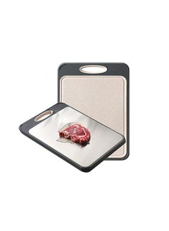 Chabeia Double-Sided Cutting Board – 16”x11” 304 Stainless Steel and Food-Grade Rice Husk Fiber, Wheat Straw PP Chopping Board with Easy-Grip Handle  - Image 1
