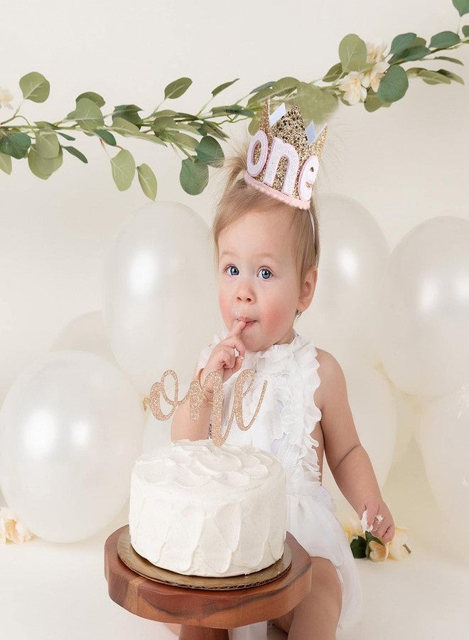 WAWOO Glitter Crown for 1st Birthday - First Birthday Crown, Birthday Girl Gift (ONE Golden Birthday Hat) - Image 2