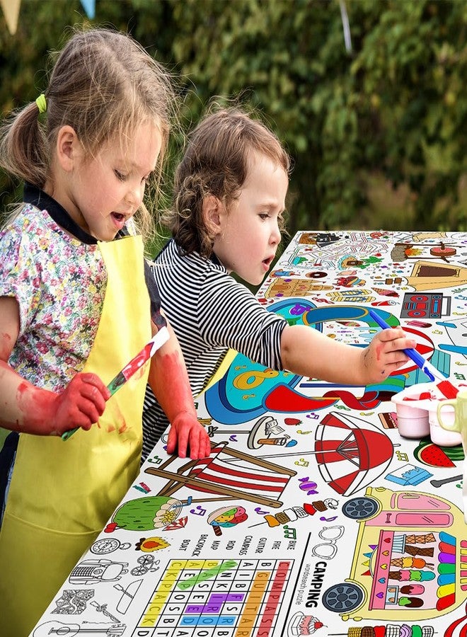 SPERINGEEN Summer Decorations, Giant Versatile Coloring Games/Activities/Table Cloth/Poster/Pages/Banner/Party Favors for Family, Classroom -Summer Crafts for Kids Party Decorations - Image 5