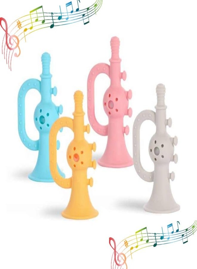 Fimalia Teething Baby Chew Toys, BPA-Free Baby Teething Toy for Babies 0-12 Months. Natural Organic Freezer Safe Specialized Teether Toys for Toddlers, Relief Gingival Pain ( 2pc, Multicolor ) (Trumpet Shape (2 pc Multicolor)) - Image 1