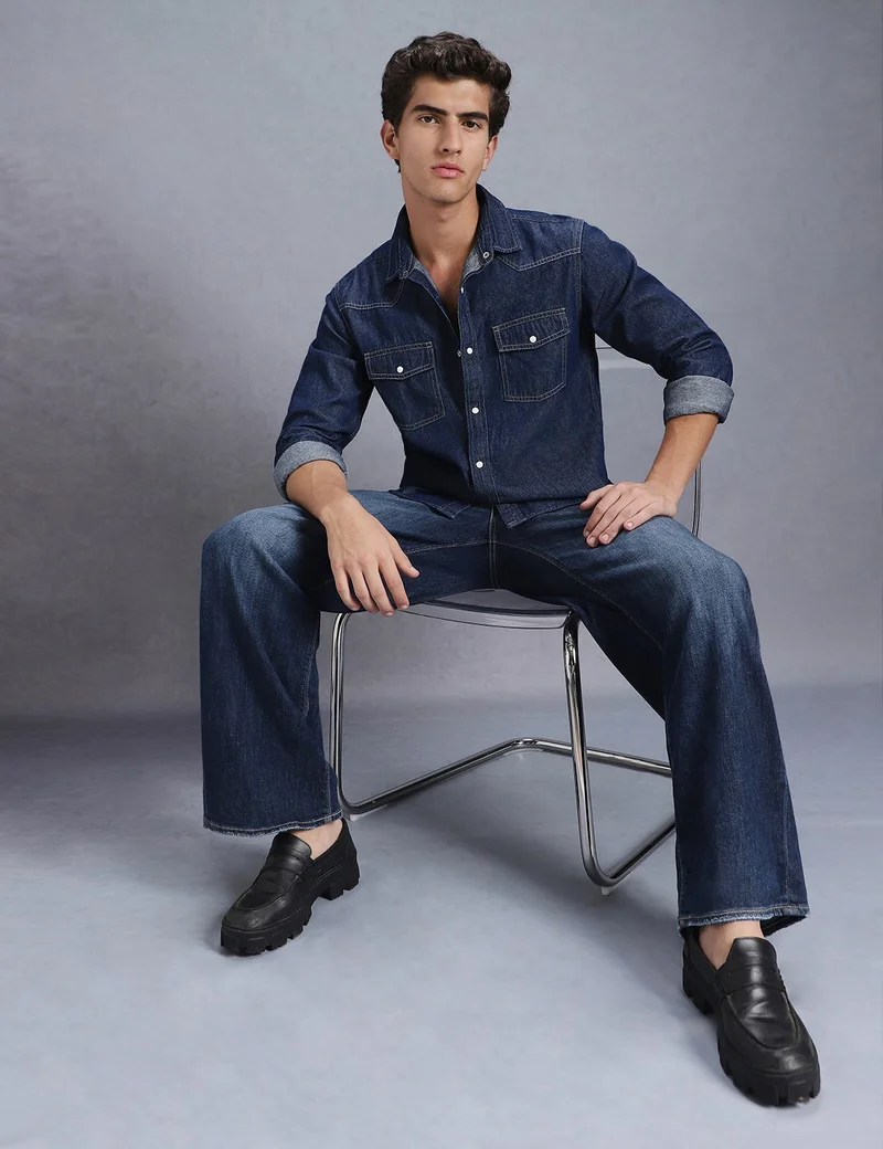 inkd Men Classic Denim Shirt | Regular Fit