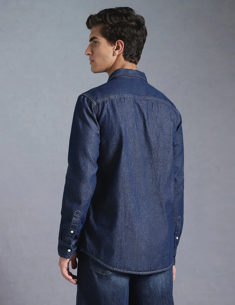 inkd Blue Men Classic Denim Shirt | Regular Fit for Men | Best Price UAE