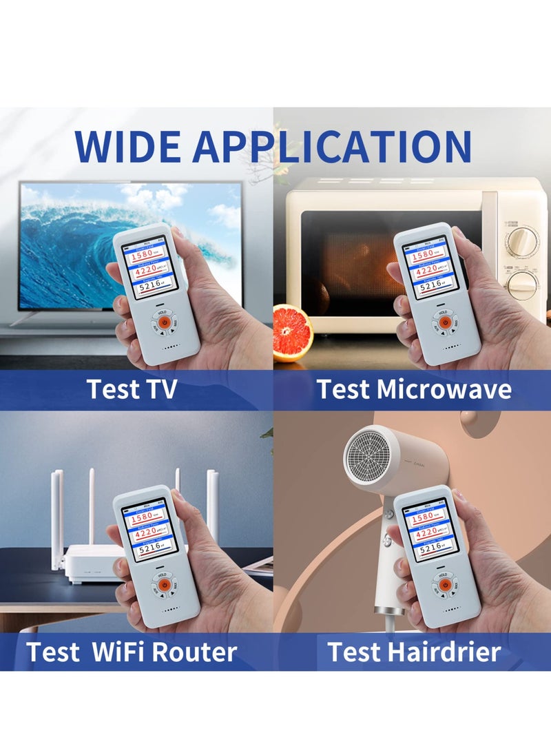 مقياس EMF متعدد الوظائف، كاشف إشعاع محمول باليد، قارئ غاوس، جهاز كشف الإشعاع الكهرومغناطيسي الرقمي/الرسم البياني 3 في 1 لترددات EF/RF/MF، للاستخدام في المنزل، المكتب، الهواء الطلق، وفحوصات EMF