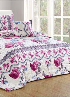 Moon 4Pieces Ultra Soft Winter Comforter Set Single Size 160x210cm Floral Printed Warm Bedding Sets Multicolor  - Image 2