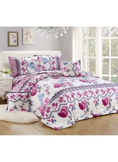 Moon 4Pieces Ultra Soft Winter Comforter Set Single Size 160x210cm Floral Printed Warm Bedding Sets Multicolor  - Image 5