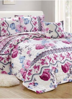 Moon 4Pieces Ultra Soft Winter Comforter Set Single Size 160x210cm Floral Printed Warm Bedding Sets Multicolor  - Image 3