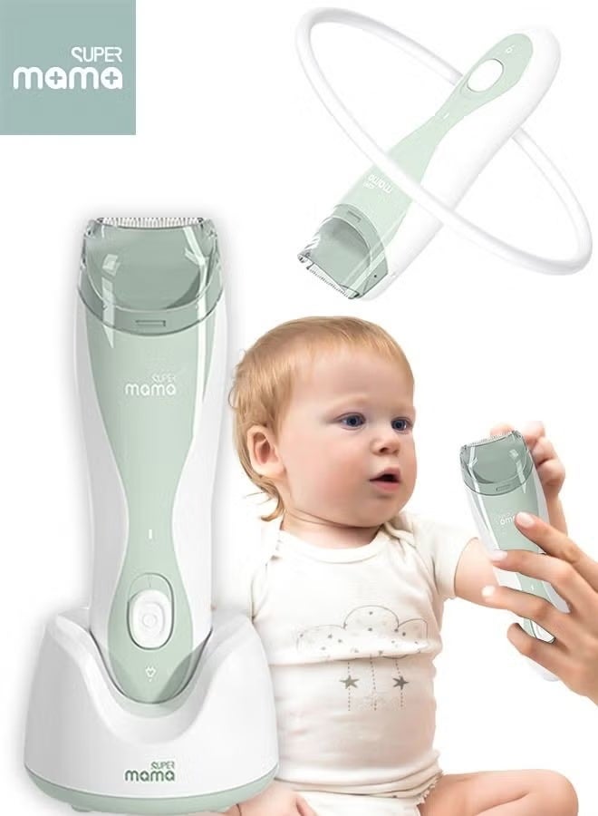 SUPERMAMA Baby Mute Electric Shaved Hair Clipper, Silent Haircut Trimmer For Kids and Toddlers, Charging Waterproof Low Vibration Machine about boy Hair's Cutting - Image 4