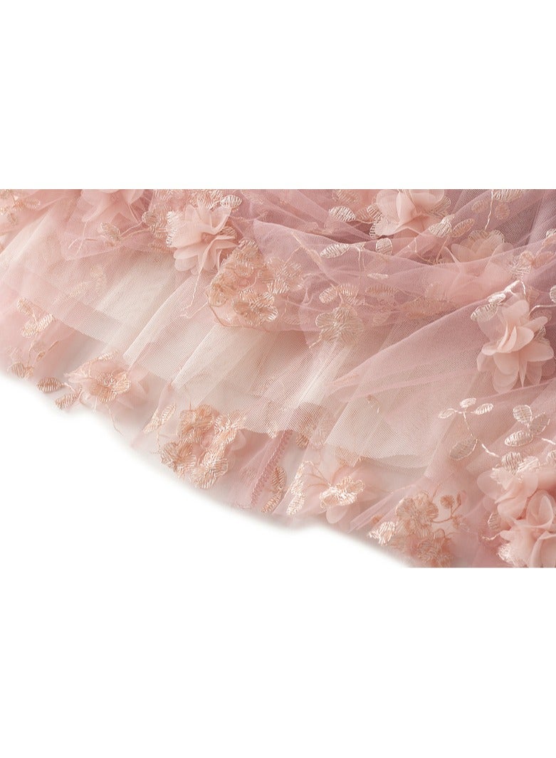 Loquat Women's Artistic Hhigh Waisted Long Skirt Pink  - Image 3