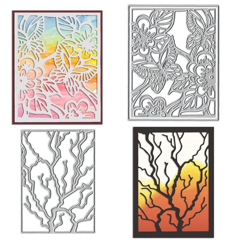 2 Frame Leaves Dies for Card Making Butterfly Flower Background Cutting Die for Scrapbooking on Clearance Paper Crafting Decor DIY Album