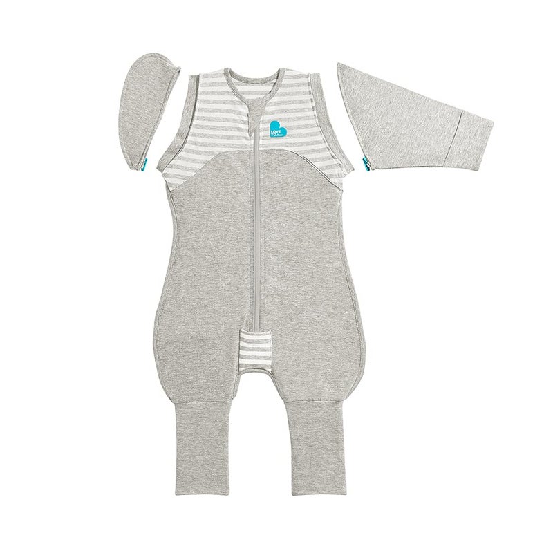 Love to Dream Swaddle UP Transition Suit, Gray, Medium, 13-19 lbs, Patented Zip-Off Wings and Unique Self-Soothing Sleeves, Safely Transition from Swaddled to Arms-Free Before Rolling Over - Image 1