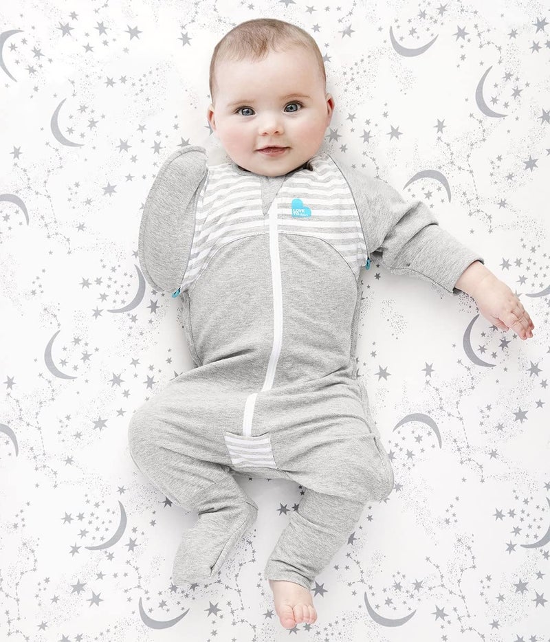 Love to Dream Swaddle UP Transition Suit, Gray, Medium, 13-19 lbs, Patented Zip-Off Wings and Unique Self-Soothing Sleeves, Safely Transition from Swaddled to Arms-Free Before Rolling Over - Image 4