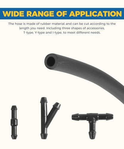 UBOG 22PCS Windshield Washer Hose Kit,13FT Washer Fluid Hose,6 PCS Hose Connectors,2 Fan Nozzles,Car Accessories Windshield Fluid Hose Replacement,Suitable for Most Car Windshield Fluid Tubing - Image 5