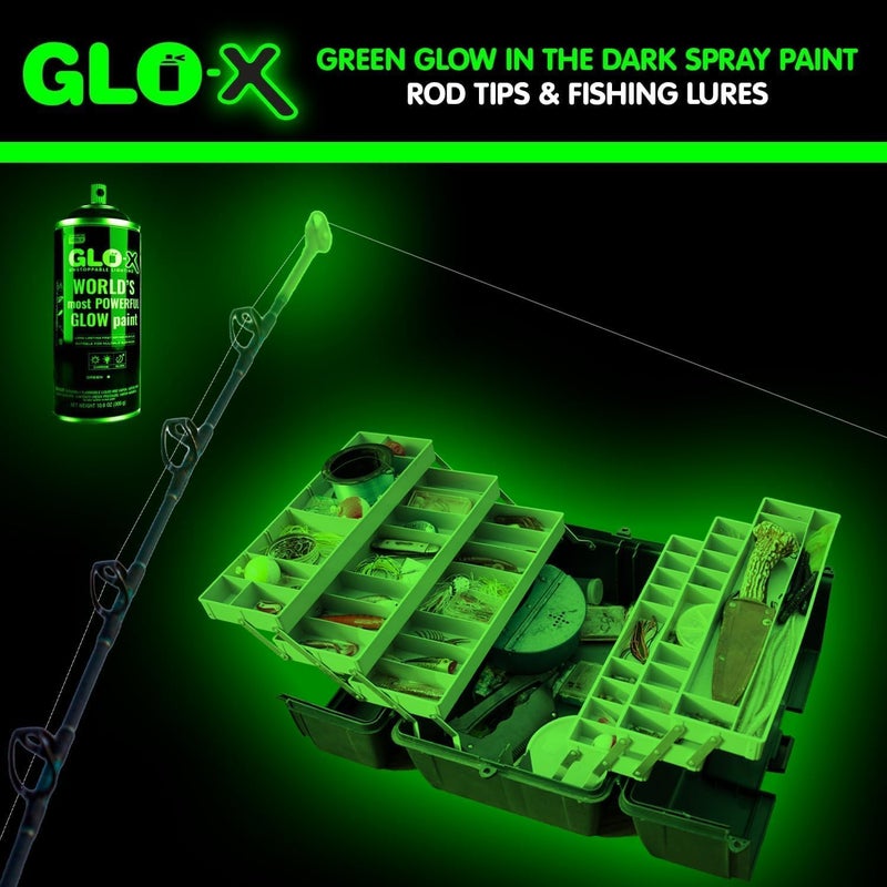 GLO-X Green Glow in the Dark Spray Paint - Make Christmas Indoor and Outdoor Decorations Glow Neon Fluorescent in the Dark - Metal Plastic Fabric - Image 5