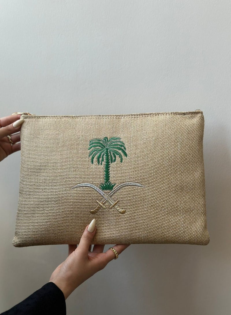pouch bag with the logo of the Kingdom of Saudi Arabia, suitable for iPad and books - Image 1