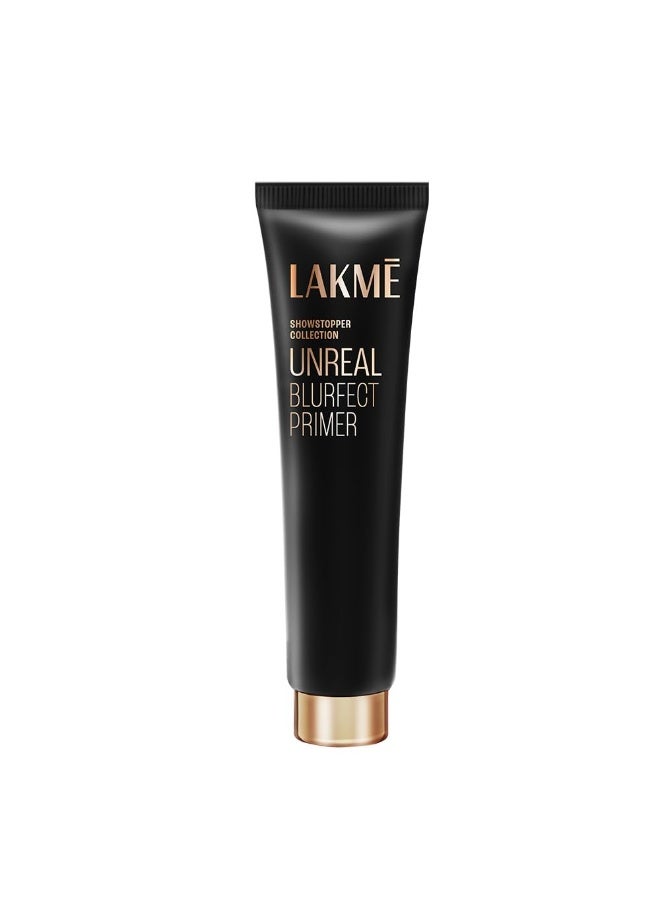 Lakme Unreal Blurfect Primer- Mini, Blurs Pores, Mattifies & Absorbs Excess Oil - Non Sticky skin, Lightweight & Waterproof, Long Lasting Makeup, 10ml - Image 1