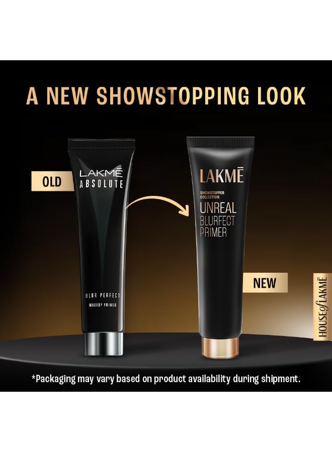 Lakme Unreal Blurfect Primer- Mini, Blurs Pores, Mattifies & Absorbs Excess Oil - Non Sticky skin, Lightweight & Waterproof, Long Lasting Makeup, 10ml - Image 2
