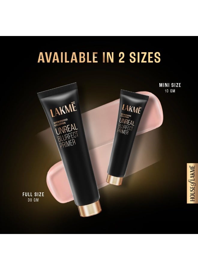 Lakme Unreal Blurfect Primer- Mini, Blurs Pores, Mattifies & Absorbs Excess Oil - Non Sticky skin, Lightweight & Waterproof, Long Lasting Makeup, 10ml - Image 5