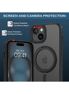 Rock Pow For iPhone 15 Case [360° Ring Stand] [Compatible with Magsafe] Shock Proof Drop Protection Slim Magnetic iPhone 15 Phone Case for Men Women-Easy-Relax Series  - Image 2