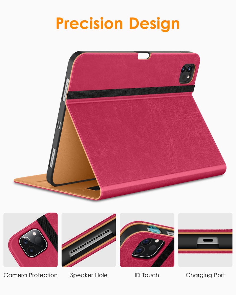 DTTO for iPad Pro 12.9 6th / 5th / 4th / 3rd Generation Case 2022/2021/2020/2018, Leather Folio Stand Cover with Built-in Apple Pencil Holder -Auto Wake/Sleep and Multi Viewing Angles, Peach - Image 3