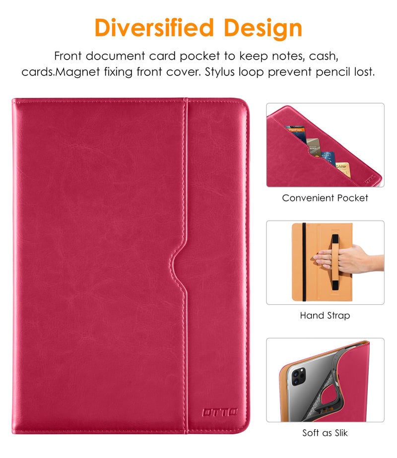 DTTO for iPad Pro 12.9 6th / 5th / 4th / 3rd Generation Case 2022/2021/2020/2018, Leather Folio Stand Cover with Built-in Apple Pencil Holder -Auto Wake/Sleep and Multi Viewing Angles, Peach - Image 4