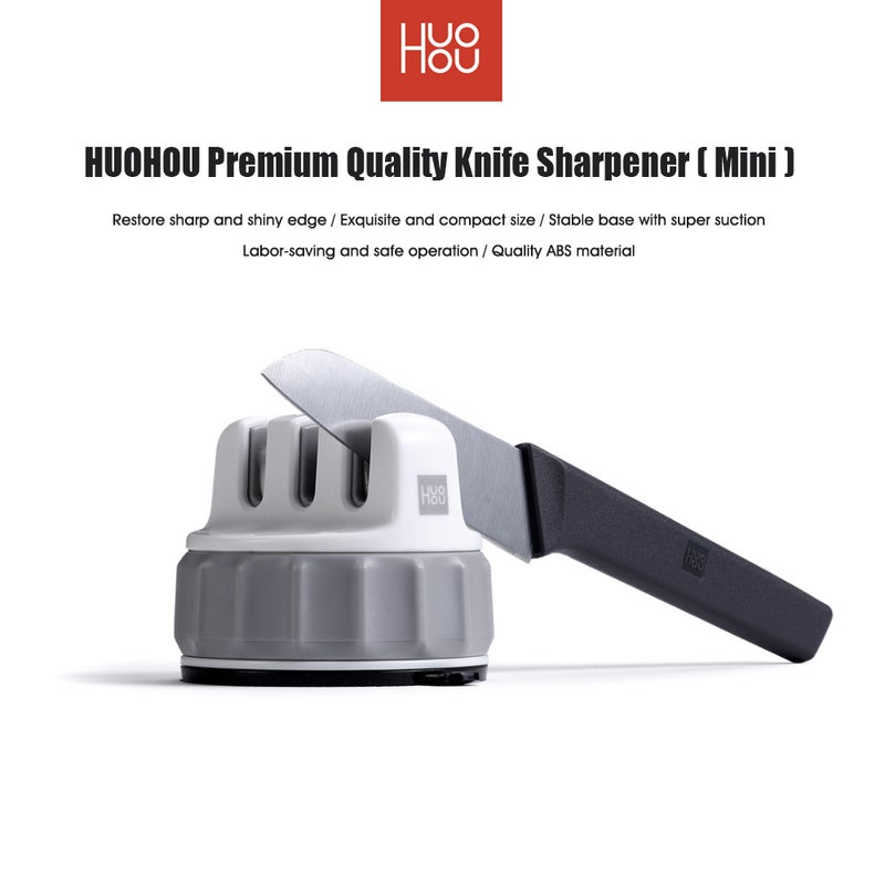 HUOHOU Premium Quality Knife Sharpener 3 Stage Stainless Steel Ceramic and Tungsten Sharpening Machine for Knives Easy Manual Sharpening - Image 3