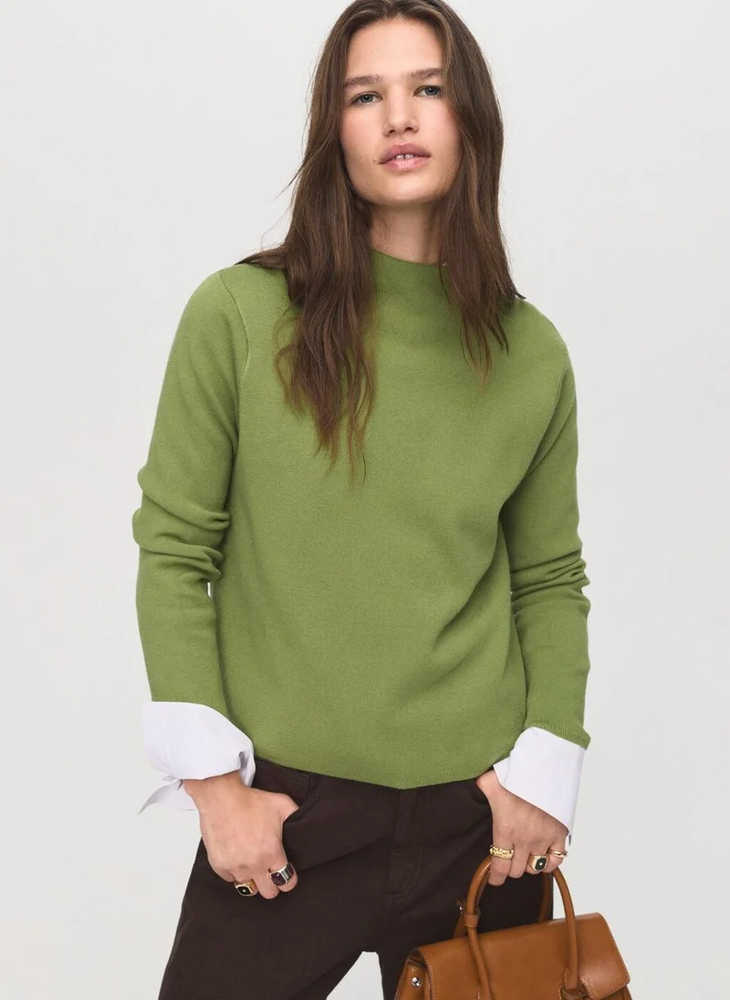 مانجو Knitted sweater with perkins neck