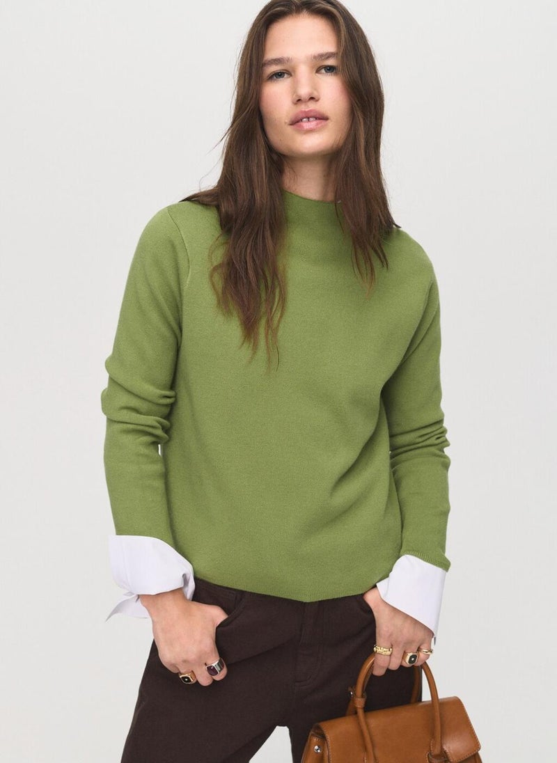 MANGO Knitted sweater with perkins neck - Image 1